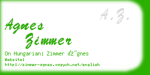 agnes zimmer business card